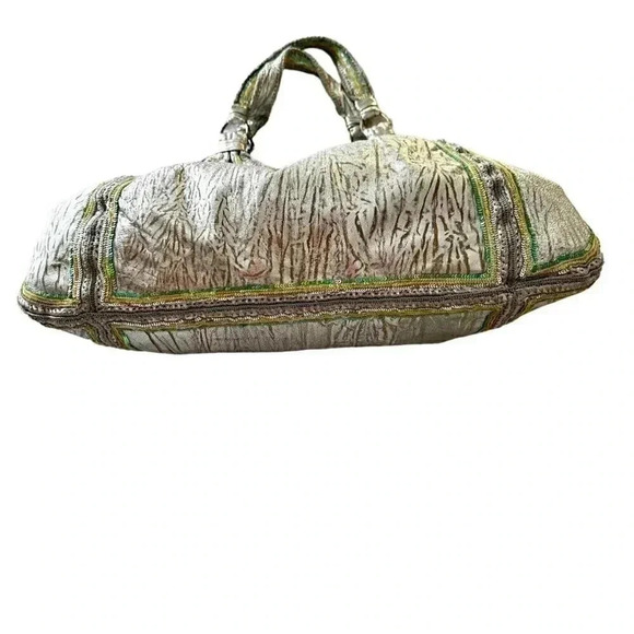 Laundry by Shelli Segal big silver shoulder bag purse vintage - Picture 5 of 9